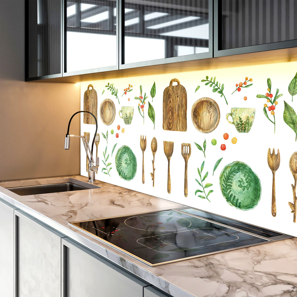 Rustic Kitchen Essentials - Glass Kitchen Backsplash-BacksplashArtworks
