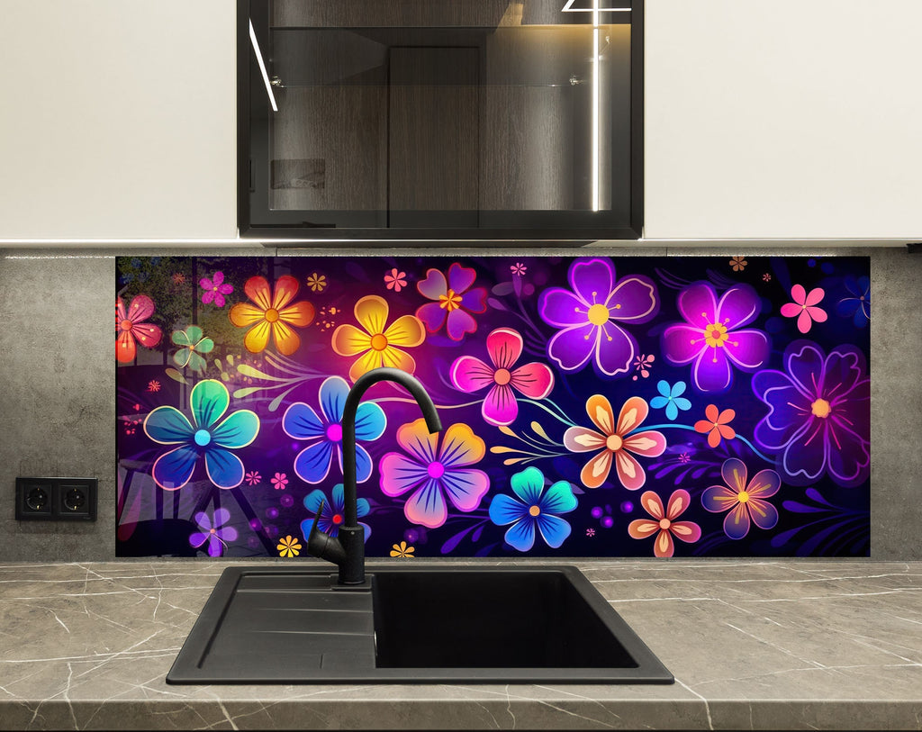 Leaves Tempered Glass Backsplash-BacksplashArtworks