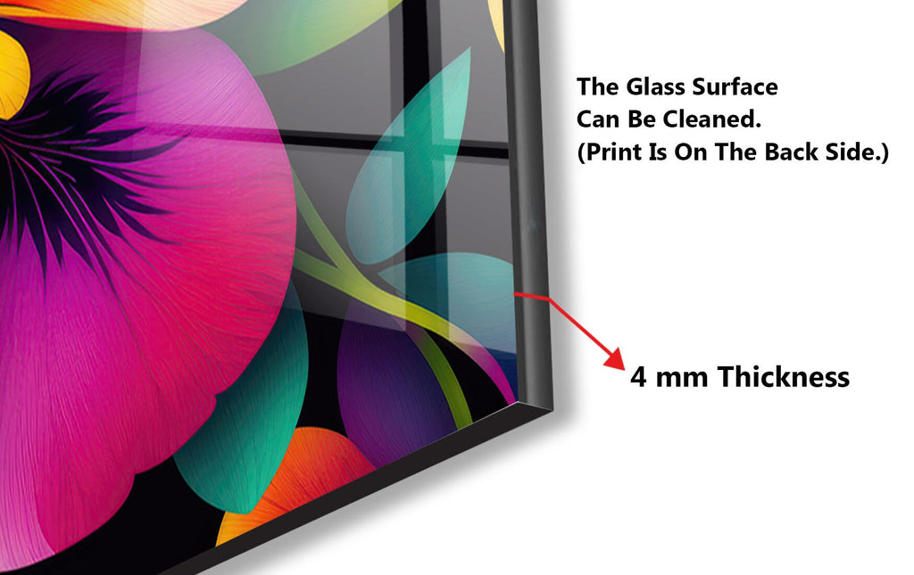 Hibiscus Tempered Glass Backsplash-BacksplashArtworks
