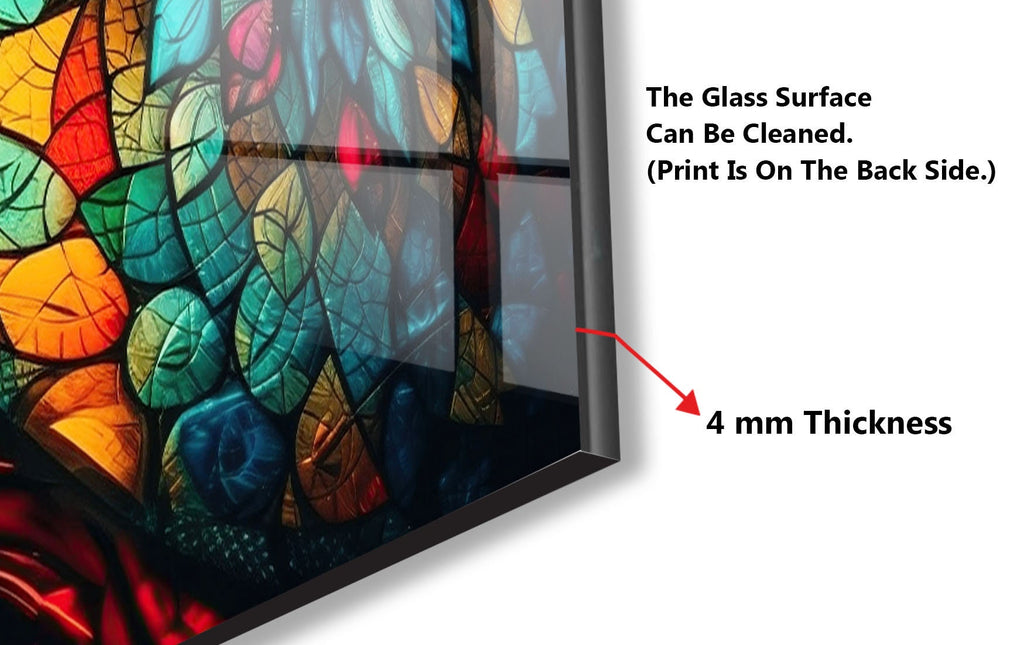 Celestial Bloom Stained - Glass Kitchen Backsplash-BacksplashArtworks