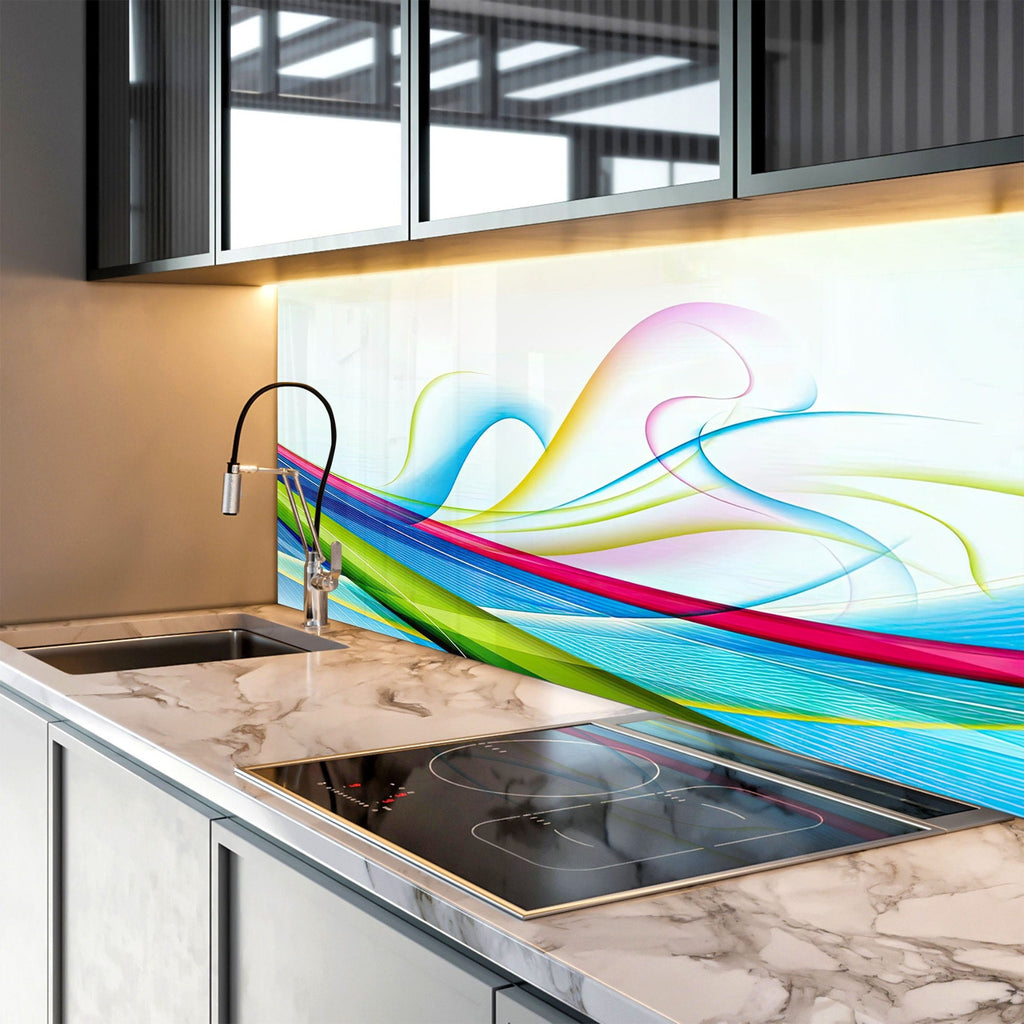 Colorful Tempered Glass Backsplash-BacksplashArtworks