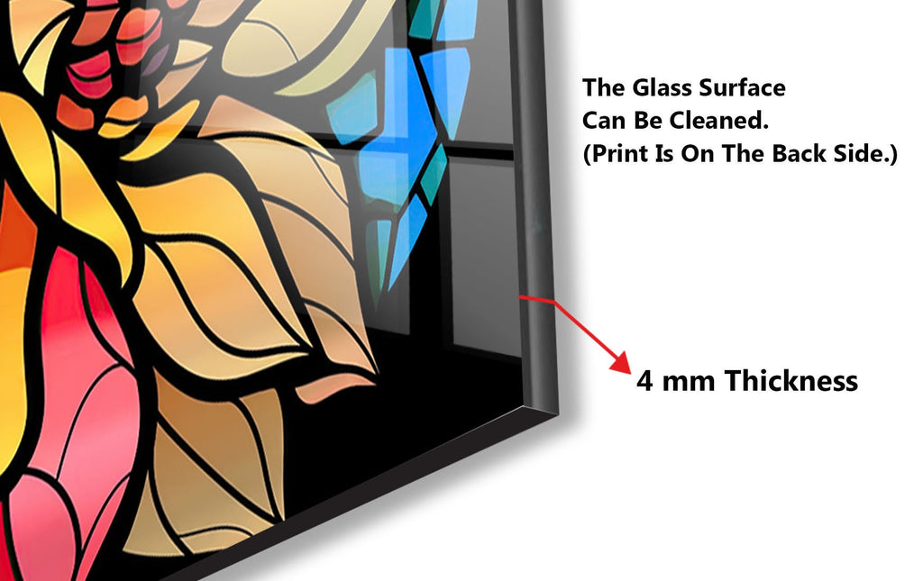 Radiant Bloom Stained - Glass Kitchen Backsplash-BacksplashArtworks