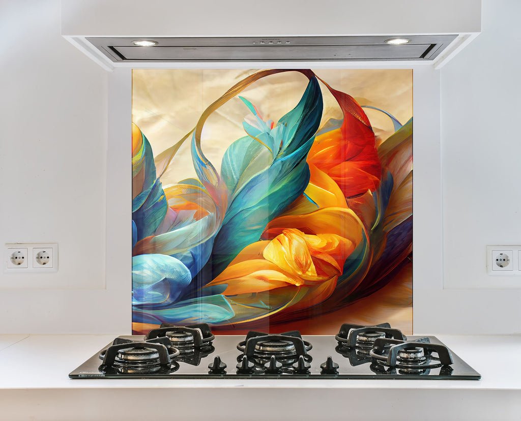 Abstract Tempered Glass Backsplash-BacksplashArtworks