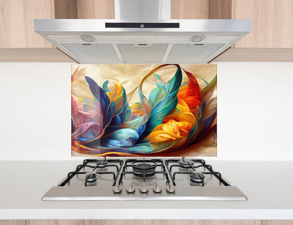 Abstract Tempered Glass Backsplash-BacksplashArtworks