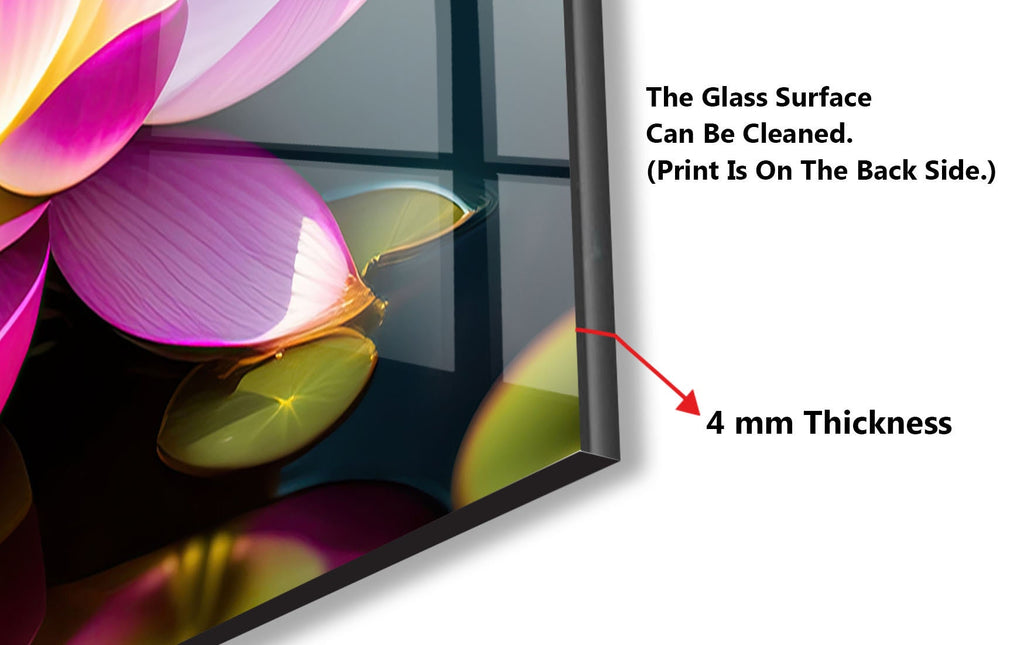 Lotus Tempered Glass Backsplash-BacksplashArtworks