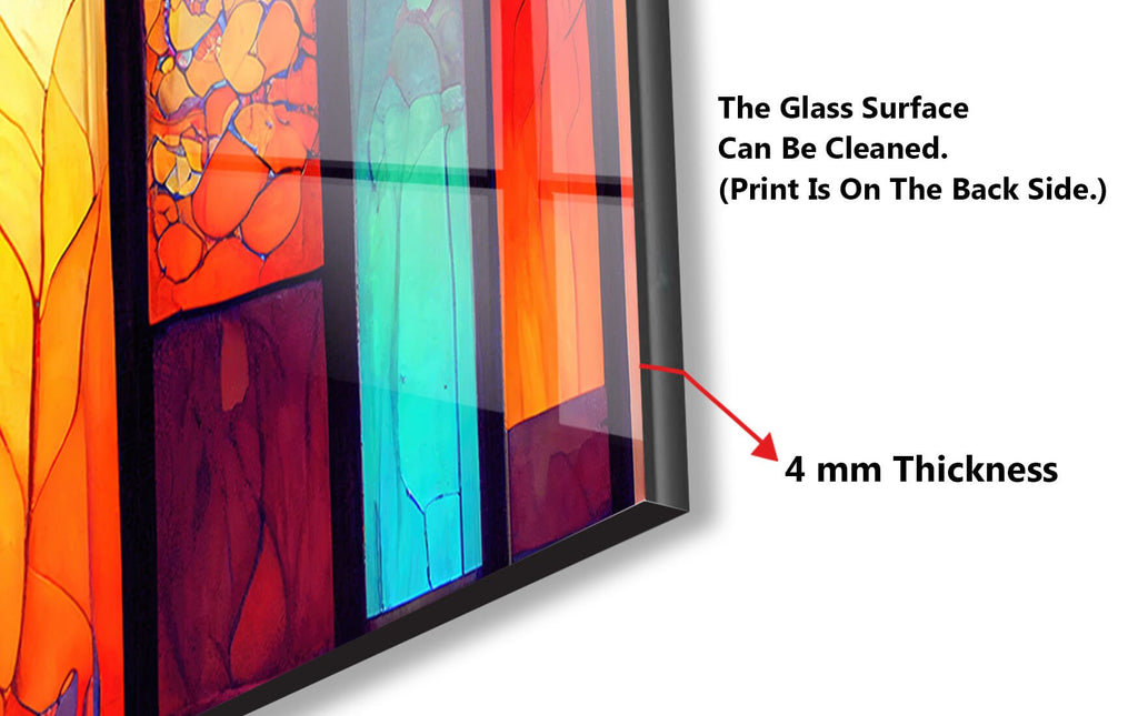 Stained Glass Window - Glass Kitchen Backsplash-BacksplashArtworks