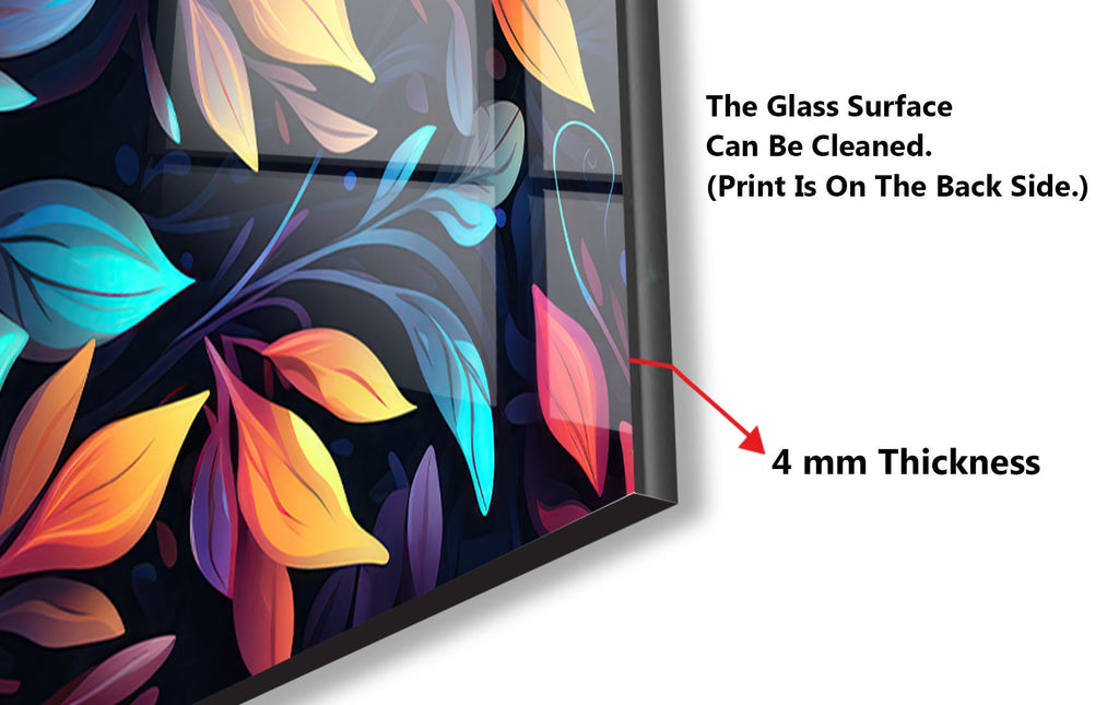 Leaves Tempered Glass Backsplash-BacksplashArtworks