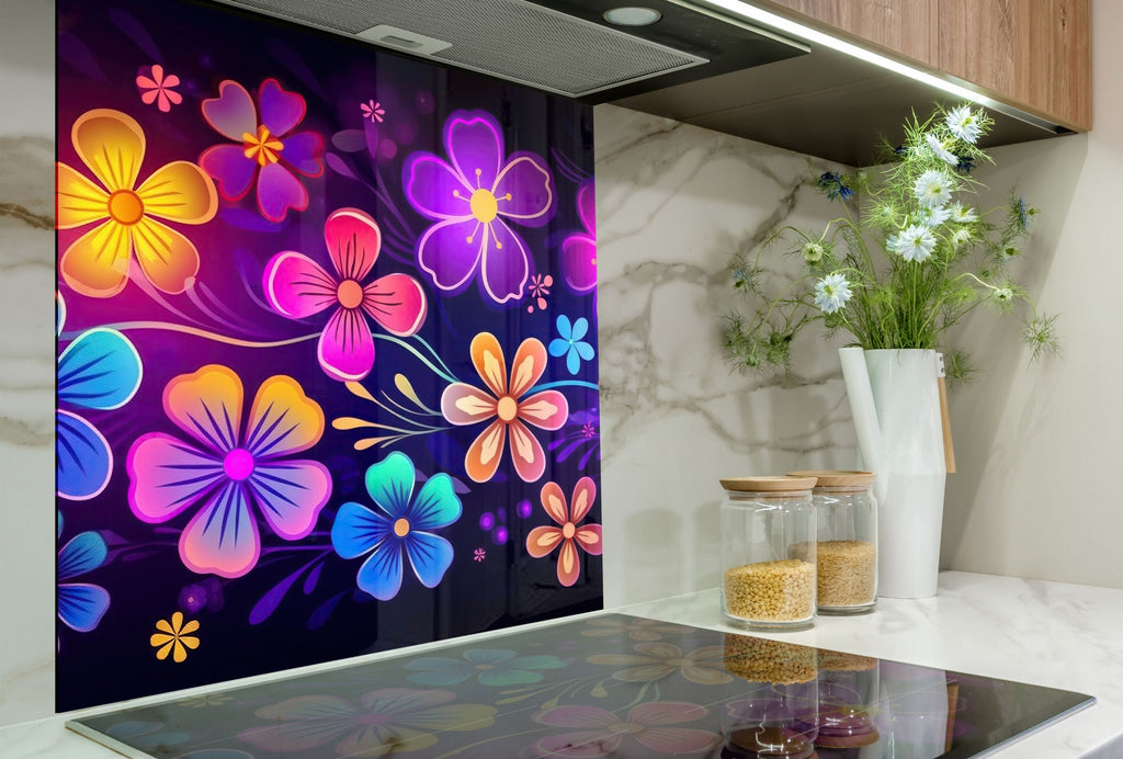 Leaves Tempered Glass Backsplash-BacksplashArtworks
