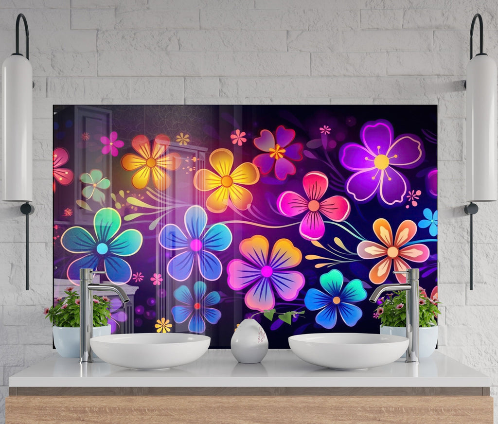 Leaves Tempered Glass Backsplash-BacksplashArtworks