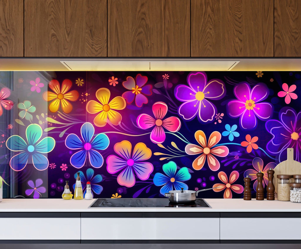 Leaves Tempered Glass Backsplash-BacksplashArtworks