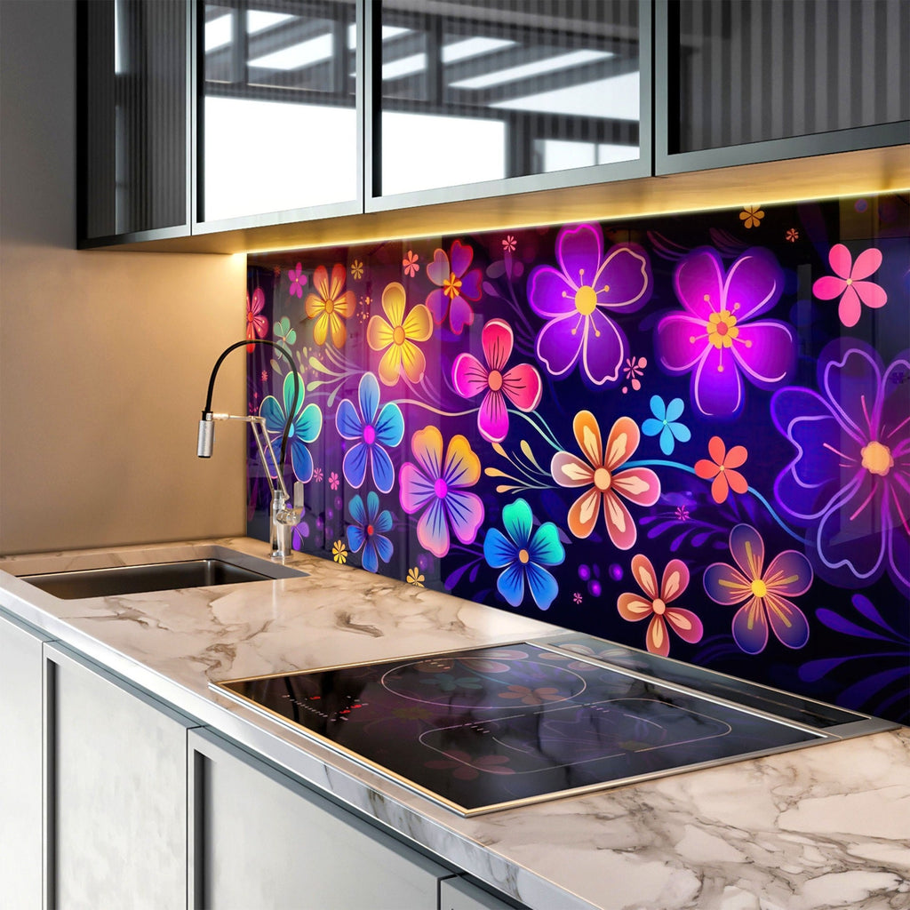 Leaves Tempered Glass Backsplash-BacksplashArtworks