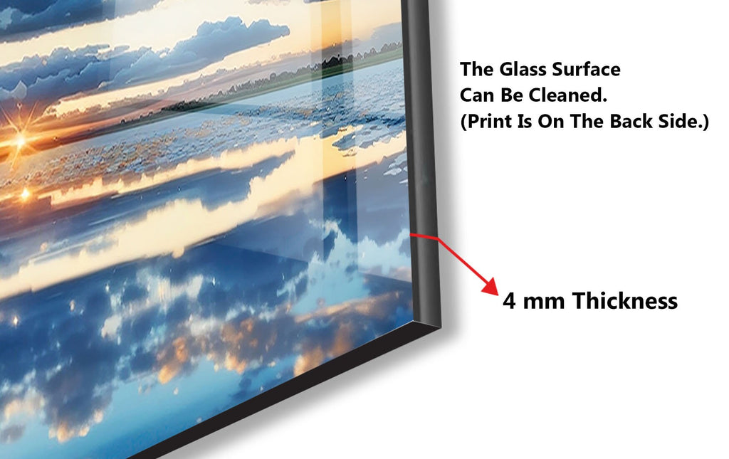 Sunset Reflection Wall Art - Tempered Glass Kitchen Backsplash-BacksplashArtworks