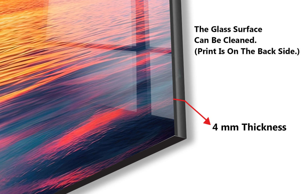 Sunset Over Tranquil Lake - Tempered Glass Kitchen Backsplash-BacksplashArtworks
