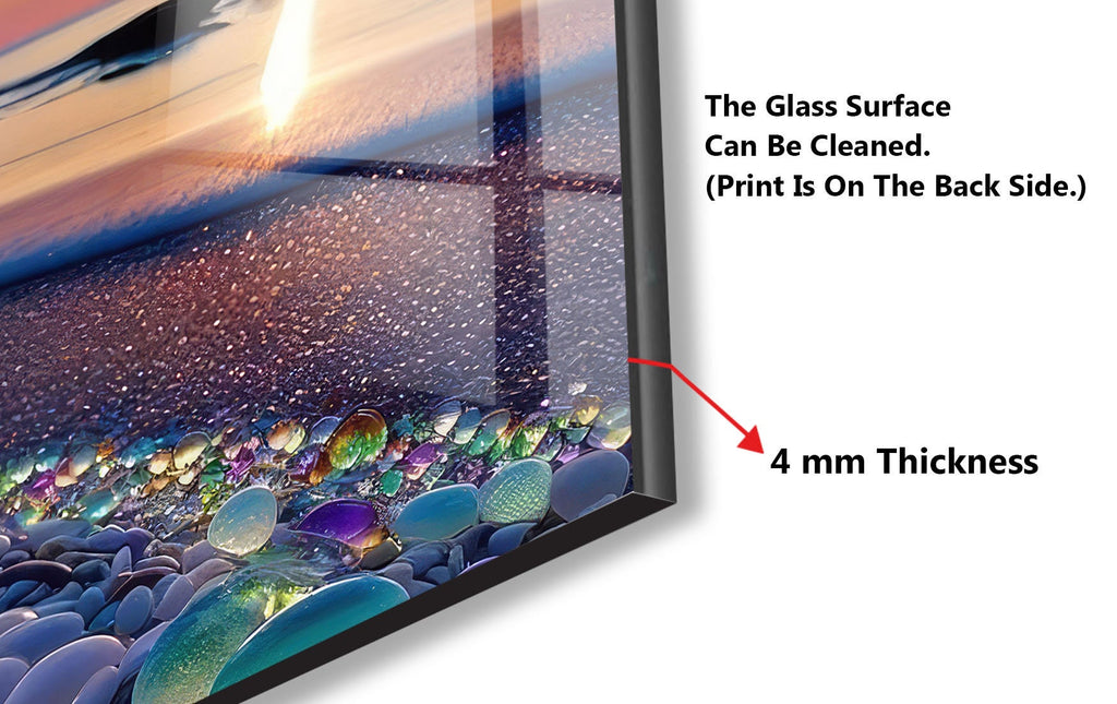 Glass Pebble Beach Sunset – Glass Kitchen Backsplash-BacksplashArtworks