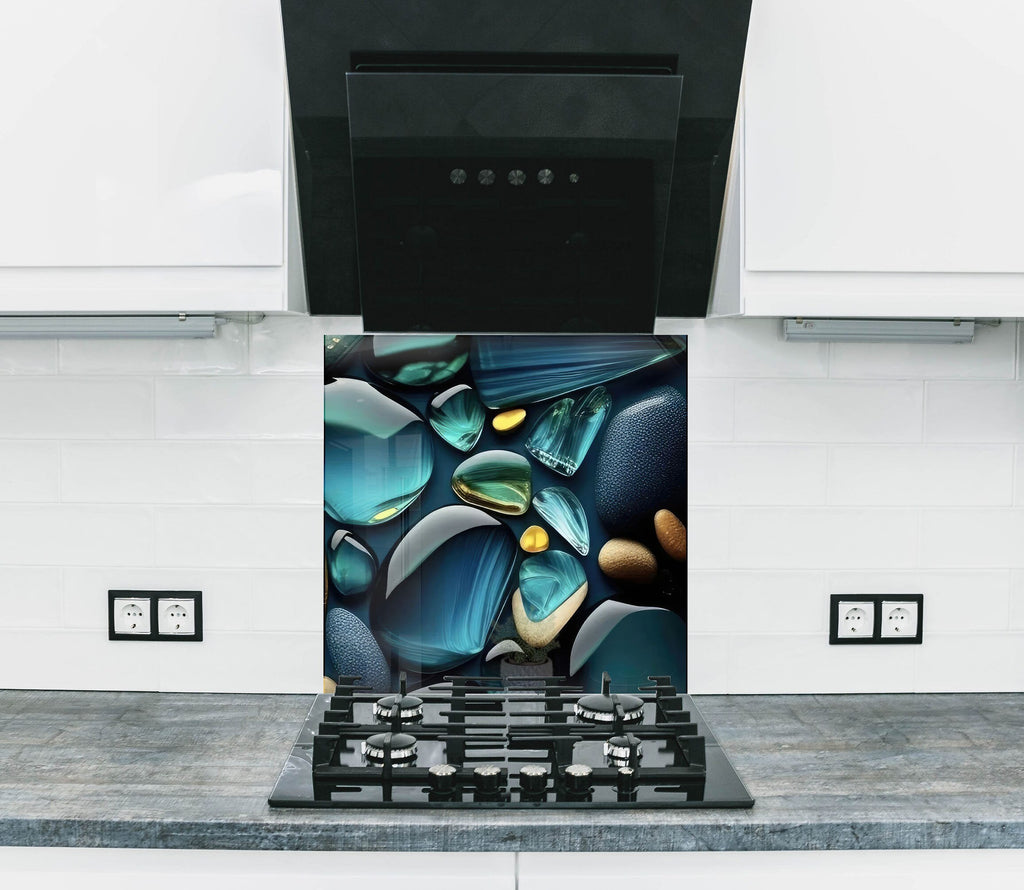 Zen Spa Stones Tempered Glass Backsplash-BacksplashArtworks