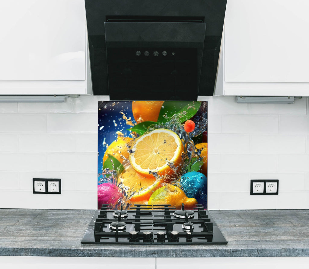 Zesty Citrus Splash Glass Kitchen Backsplash – Fresh Lemon & Fruit Design-BacksplashArtworks
