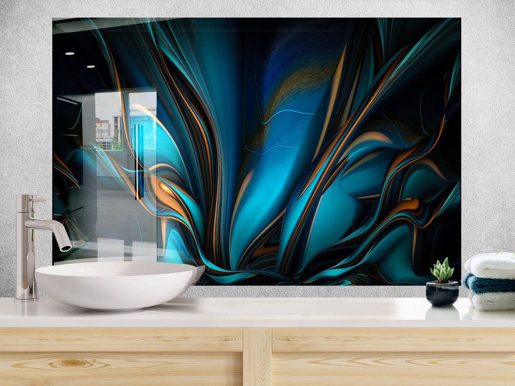 Abstract Tempered Glass Backsplash-BacksplashArtworks