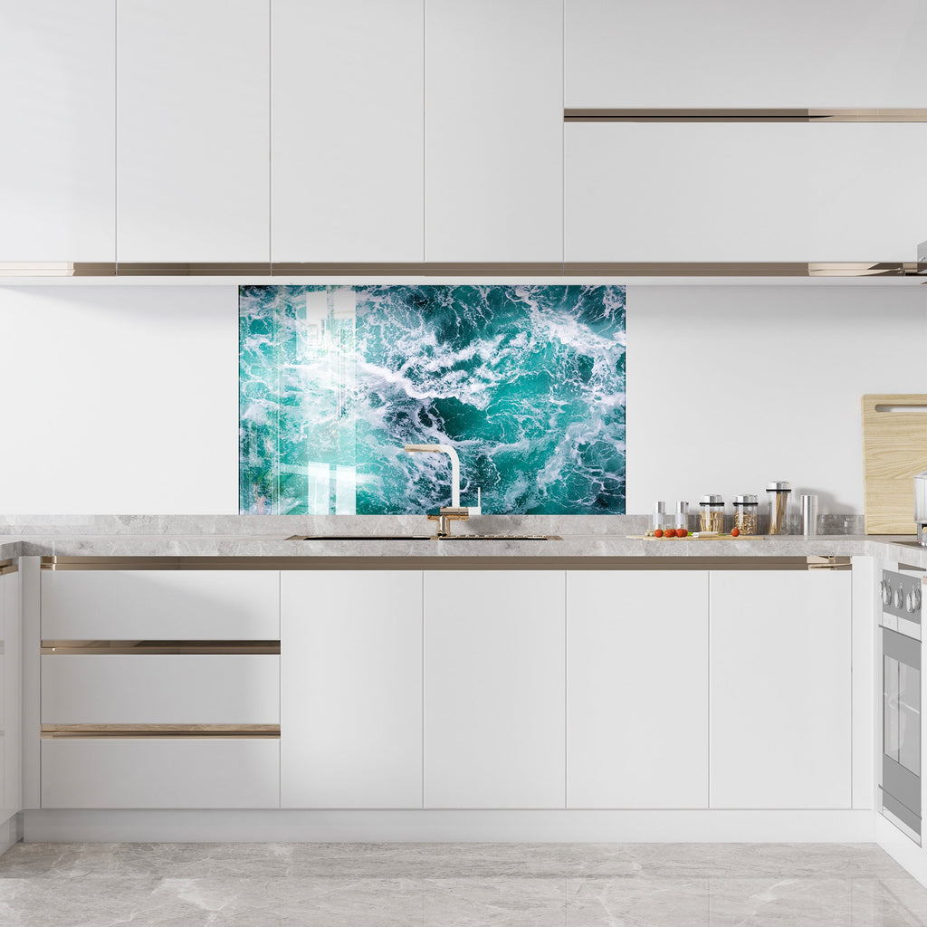 Abstract Tempered Glass Backsplash-BacksplashArtworks