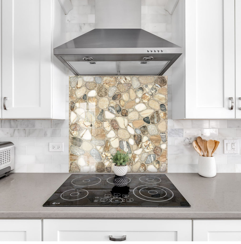 Zen Spa Stones Tempered Glass Backsplash-BacksplashArtworks