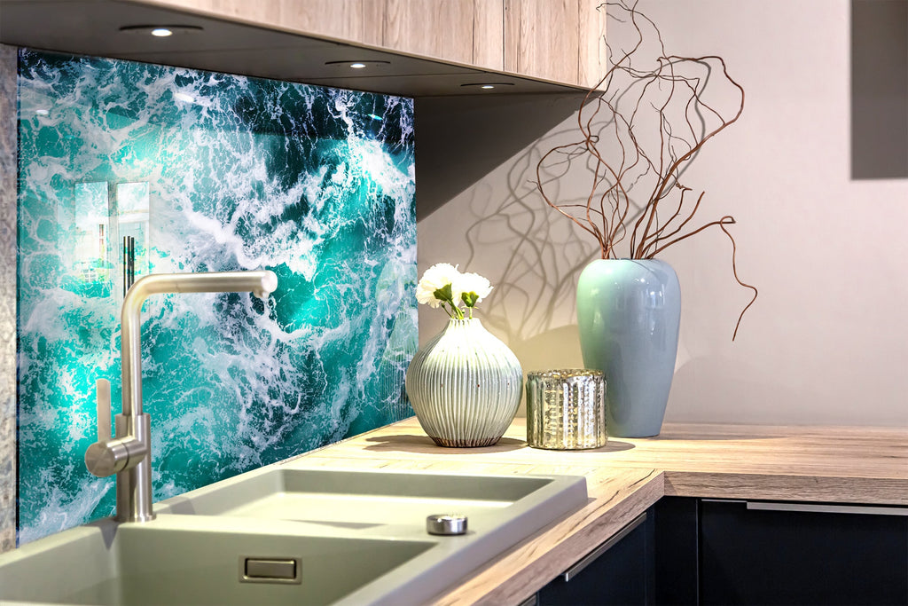 Abstract Tempered Glass Backsplash-BacksplashArtworks