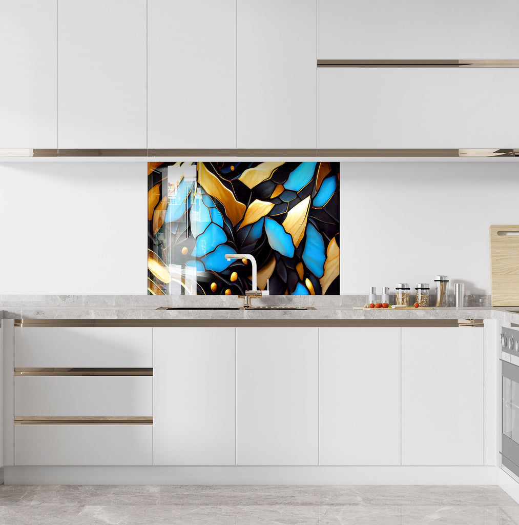 Abstract Tempered Glass Backsplash-BacksplashArtworks