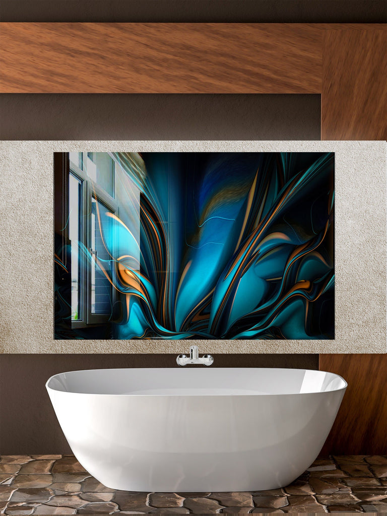 Abstract Tempered Glass Backsplash-BacksplashArtworks