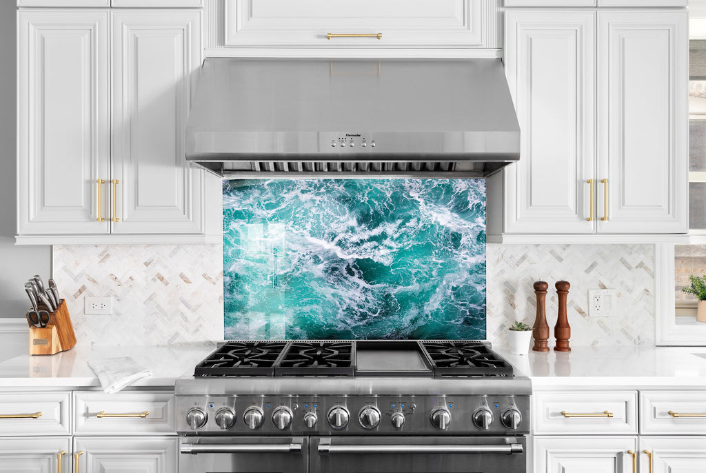 Abstract Tempered Glass Backsplash-BacksplashArtworks