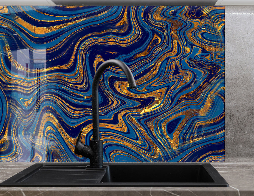 Abstract Tempered Glass Backsplash-BacksplashArtworks