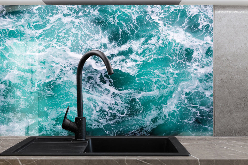 Abstract Tempered Glass Backsplash-BacksplashArtworks