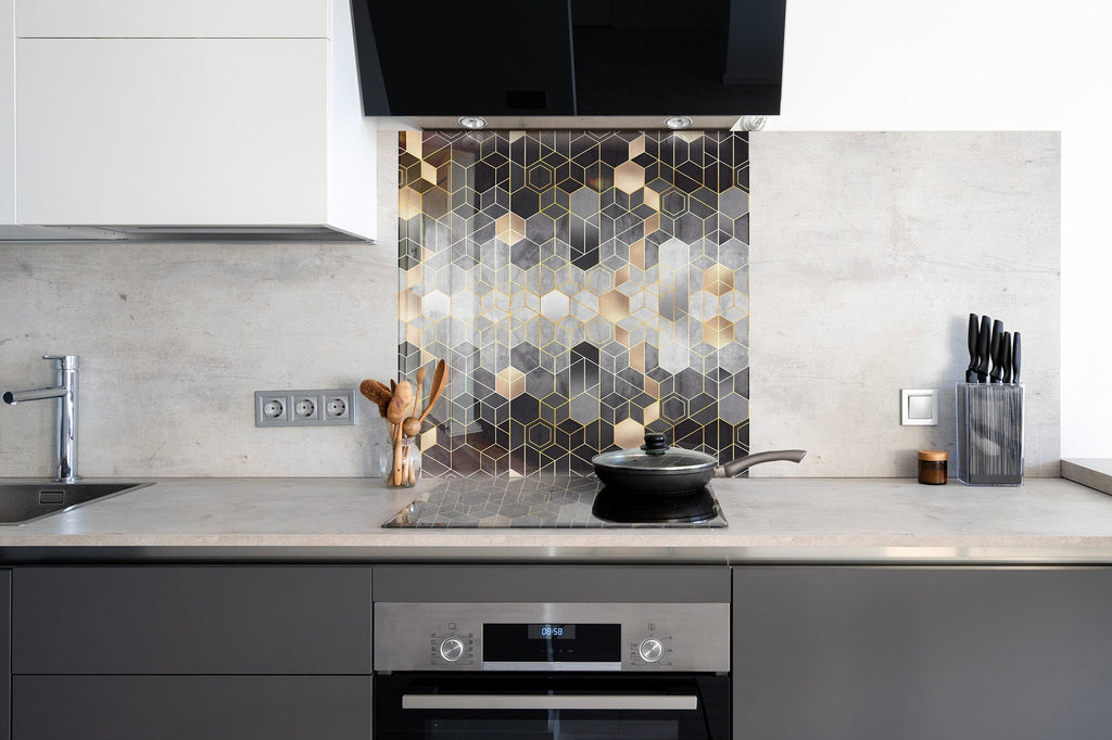 Abstract Tempered Glass Backsplash-BacksplashArtworks