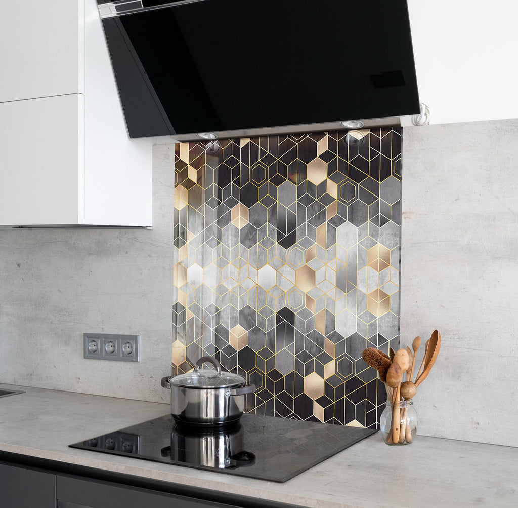 Abstract Tempered Glass Backsplash-BacksplashArtworks
