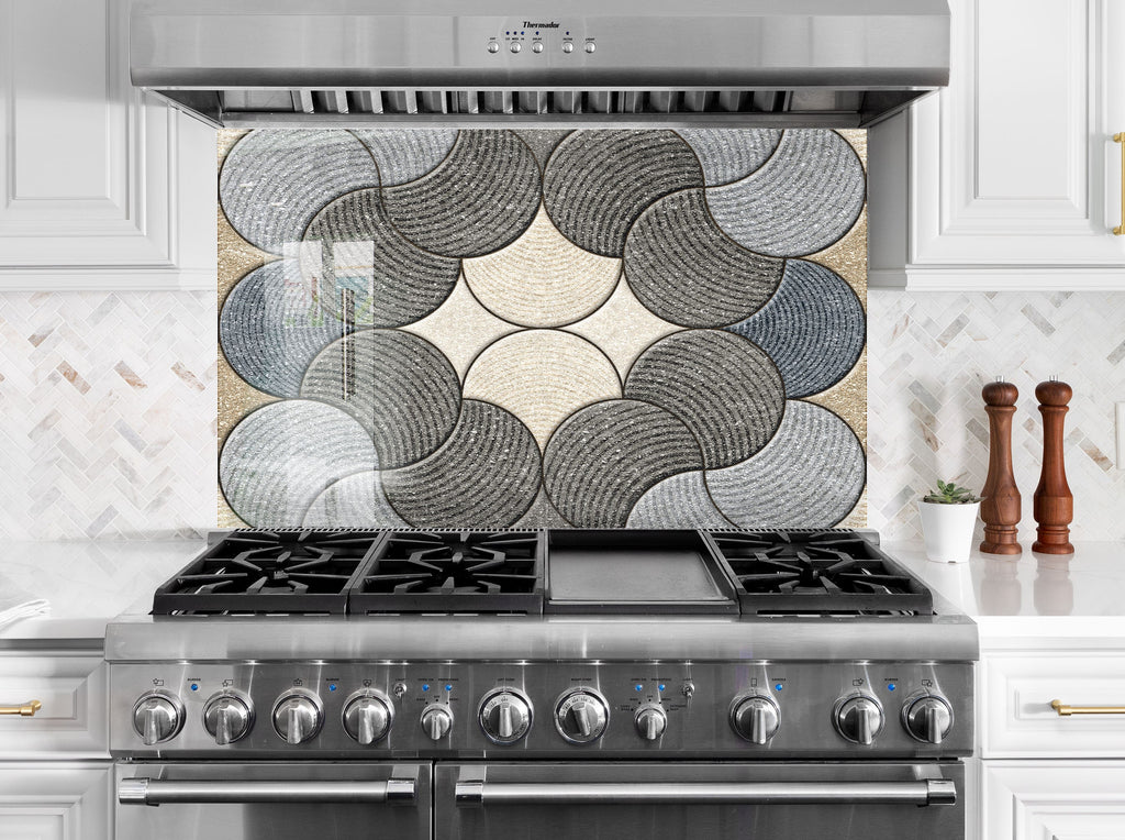 Abstract Tempered Glass Backsplash-BacksplashArtworks
