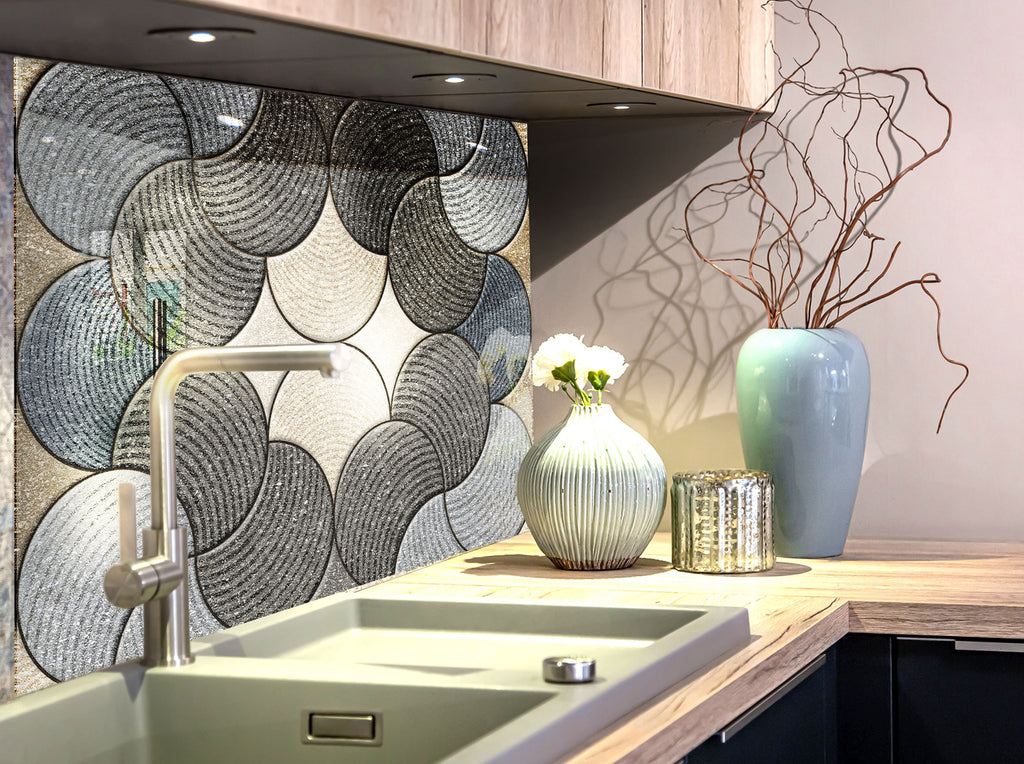 Abstract Tempered Glass Backsplash-BacksplashArtworks