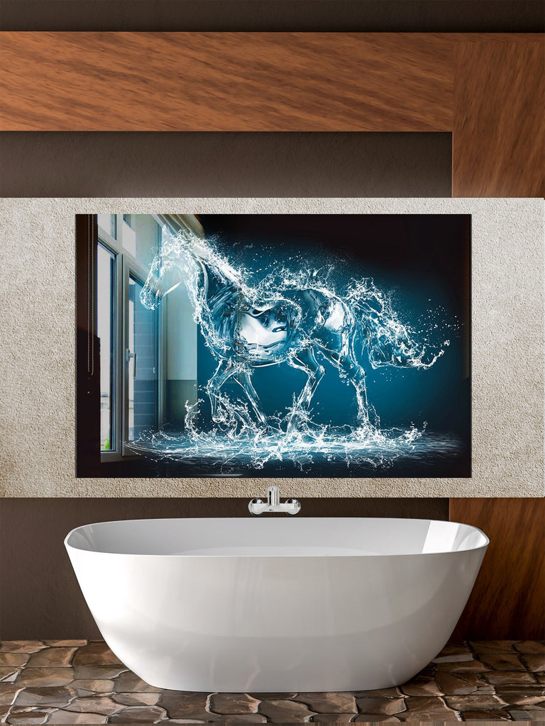 Water Horse – Glass Kitchen Backsplash-BacksplashArtworks