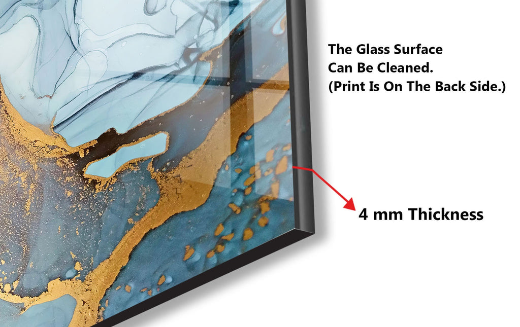 Azure Gold Marble - Glass Kitchen Backsplash-BacksplashArtworks