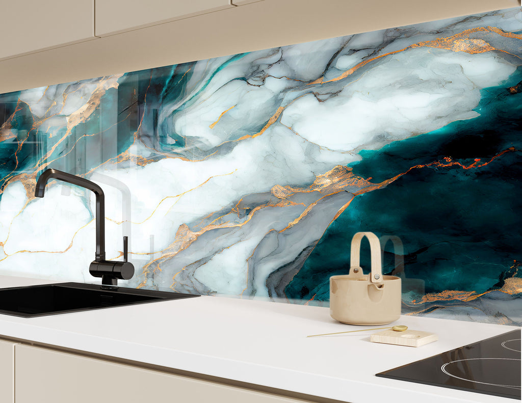 Abstract Tempered Glass Backsplash-BacksplashArtworks