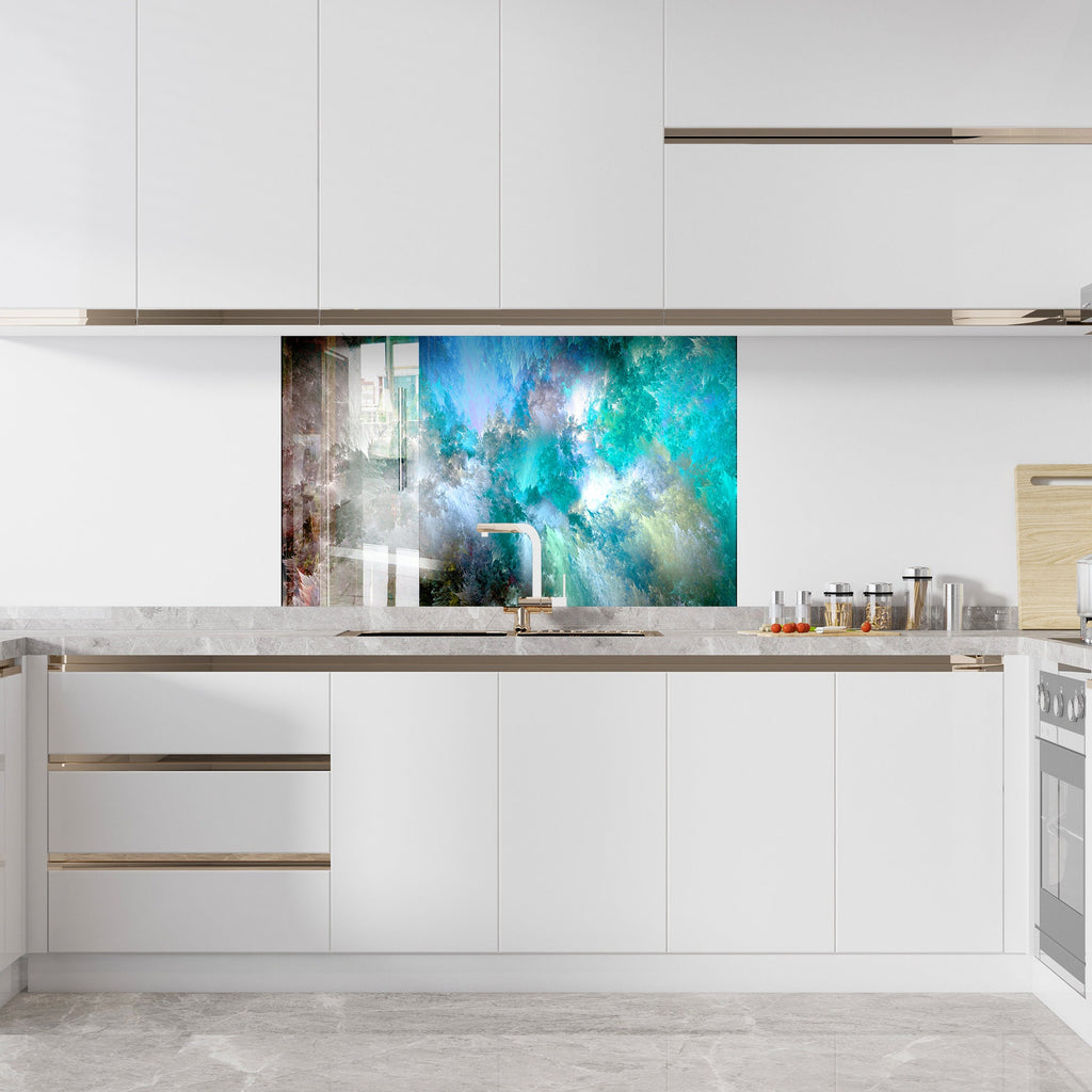 Abstract Tempered Glass Backsplash-BacksplashArtworks
