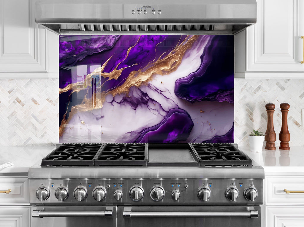 Abstract Tempered Glass Backsplash-BacksplashArtworks