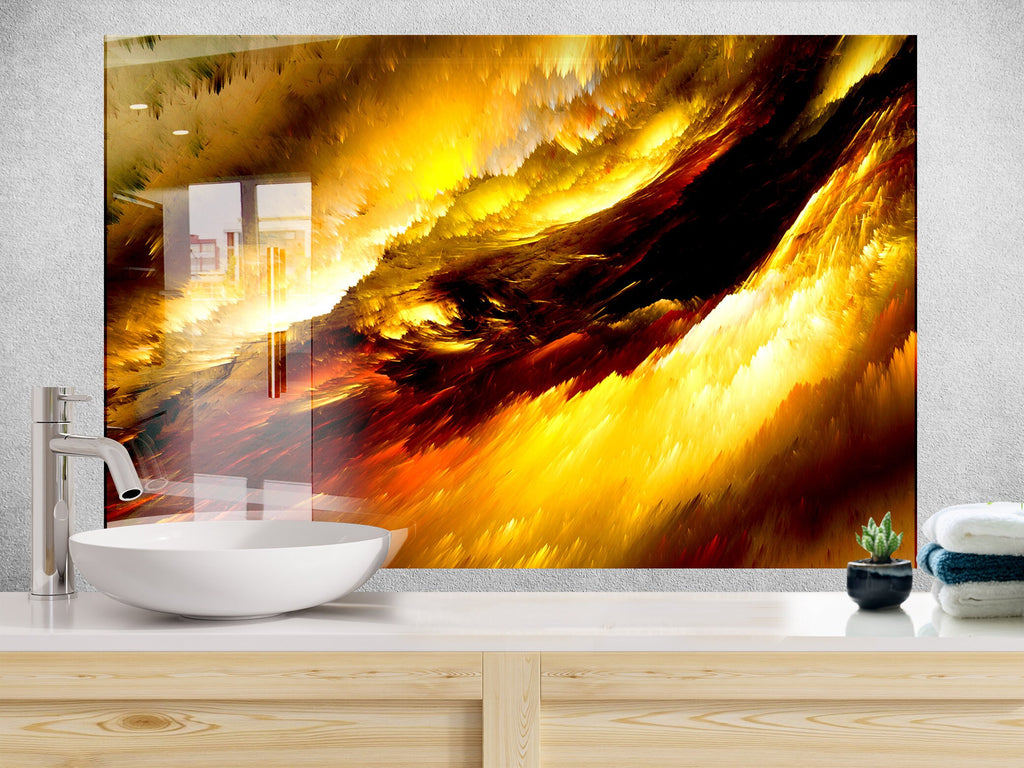 Abstract Tempered Glass Backsplash-BacksplashArtworks