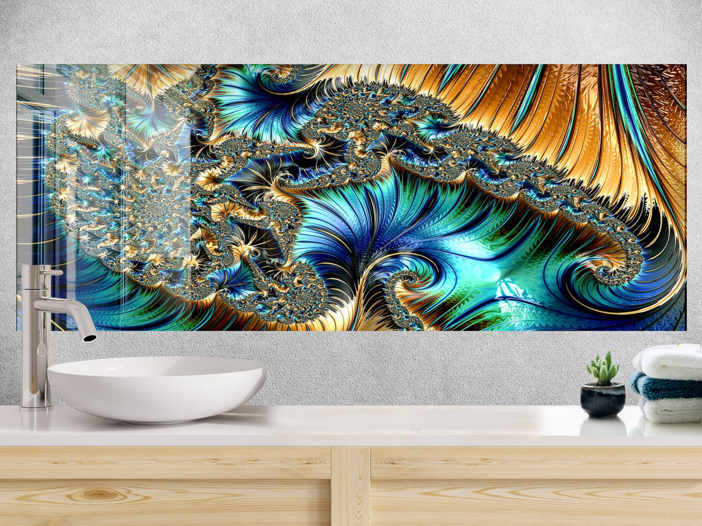 Abstract Tempered Glass Backsplash-BacksplashArtworks