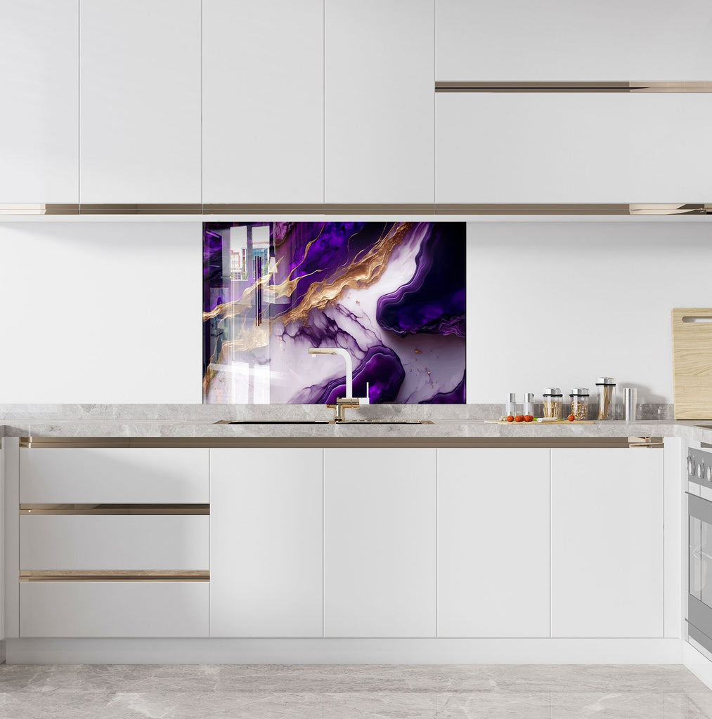 Abstract Tempered Glass Backsplash-BacksplashArtworks