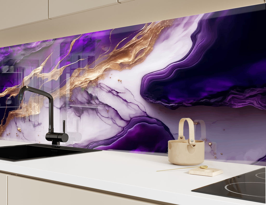 Abstract Tempered Glass Backsplash-BacksplashArtworks