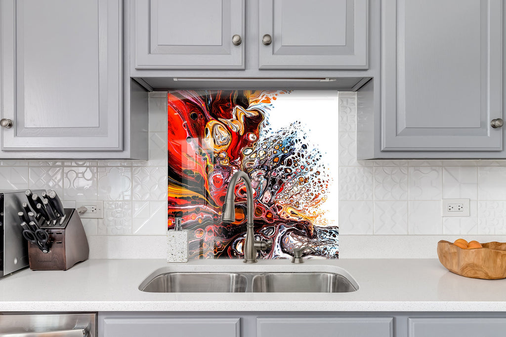 Abstract Tempered Glass Backsplash-BacksplashArtworks