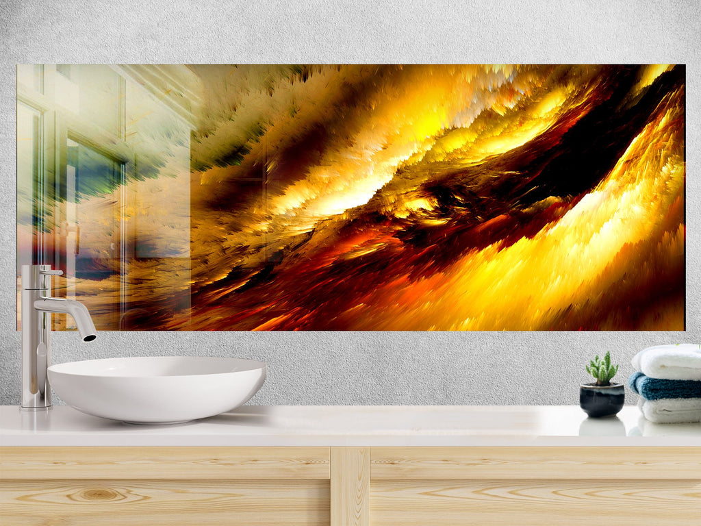Abstract Tempered Glass Backsplash-BacksplashArtworks