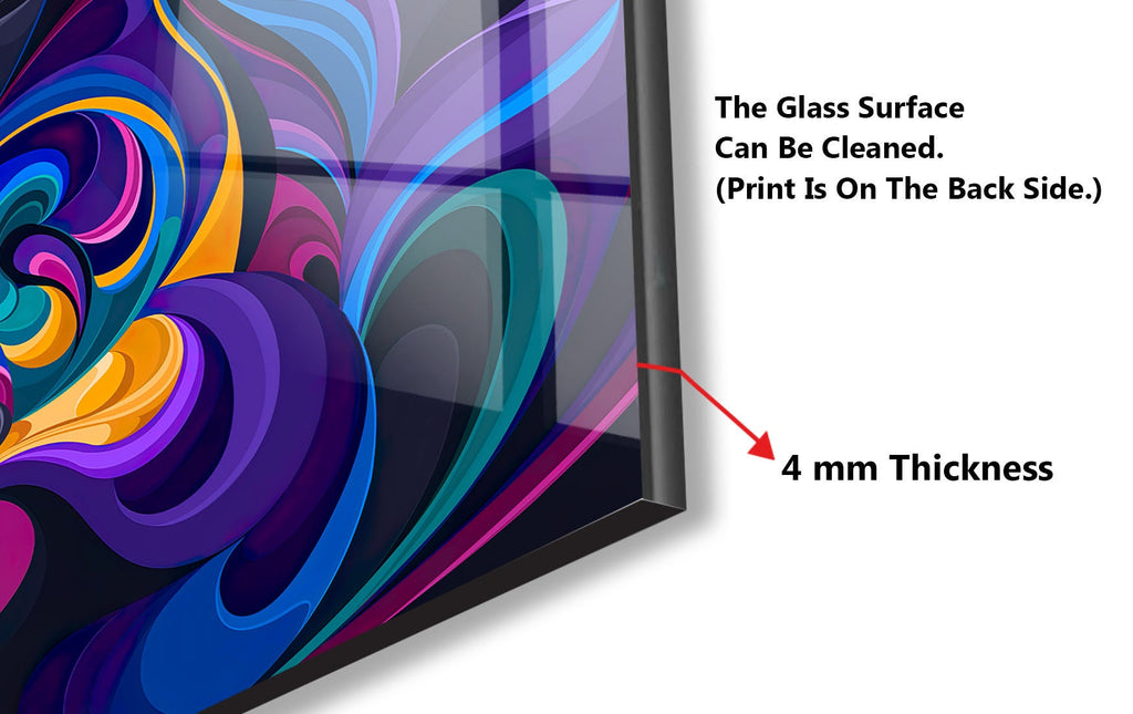 Abstract Tempered Glass Backsplash-BacksplashArtworks