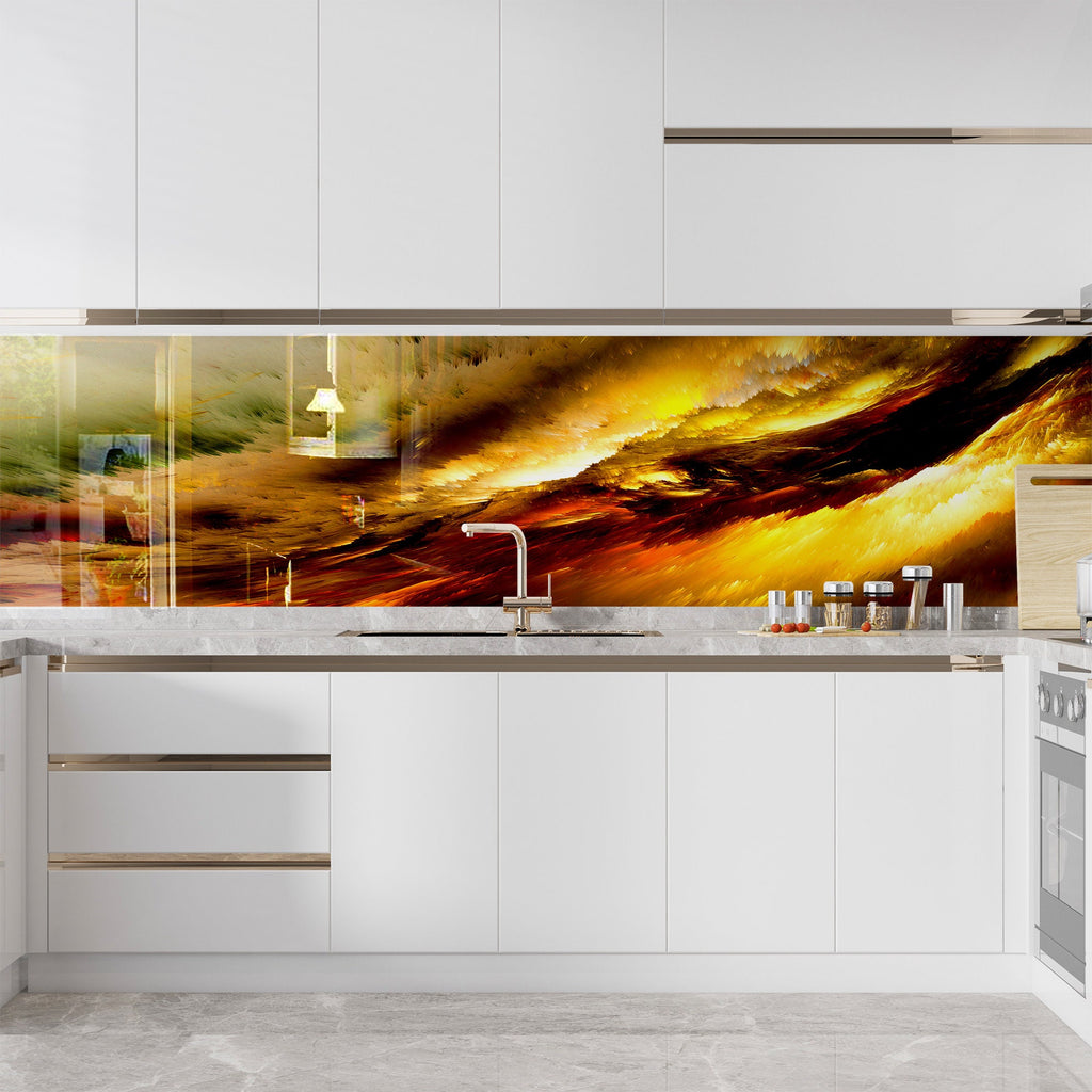 Abstract Tempered Glass Backsplash-BacksplashArtworks