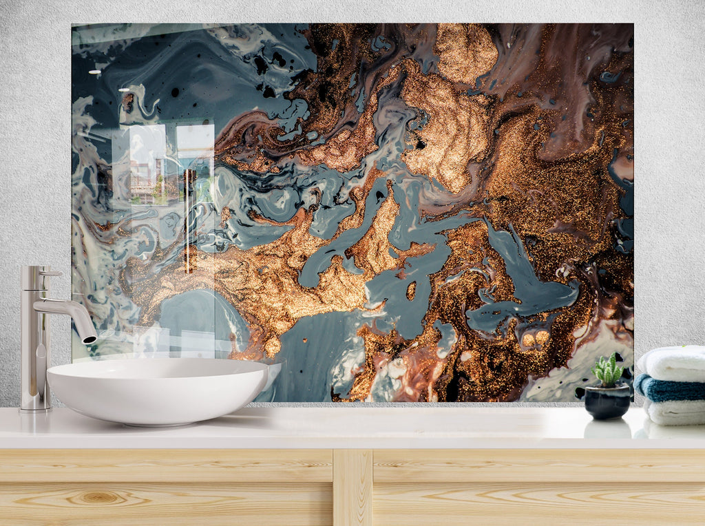 Abstract Tempered Glass Backsplash-BacksplashArtworks