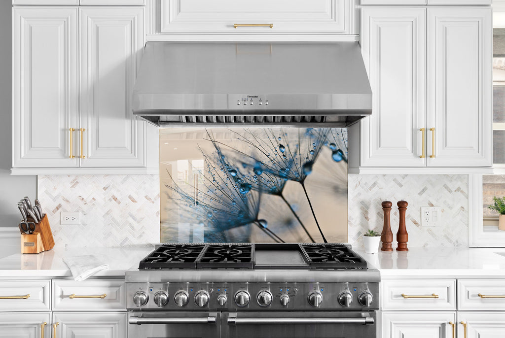 Botanical Floral Tempered Glass Backsplash-BacksplashArtworks