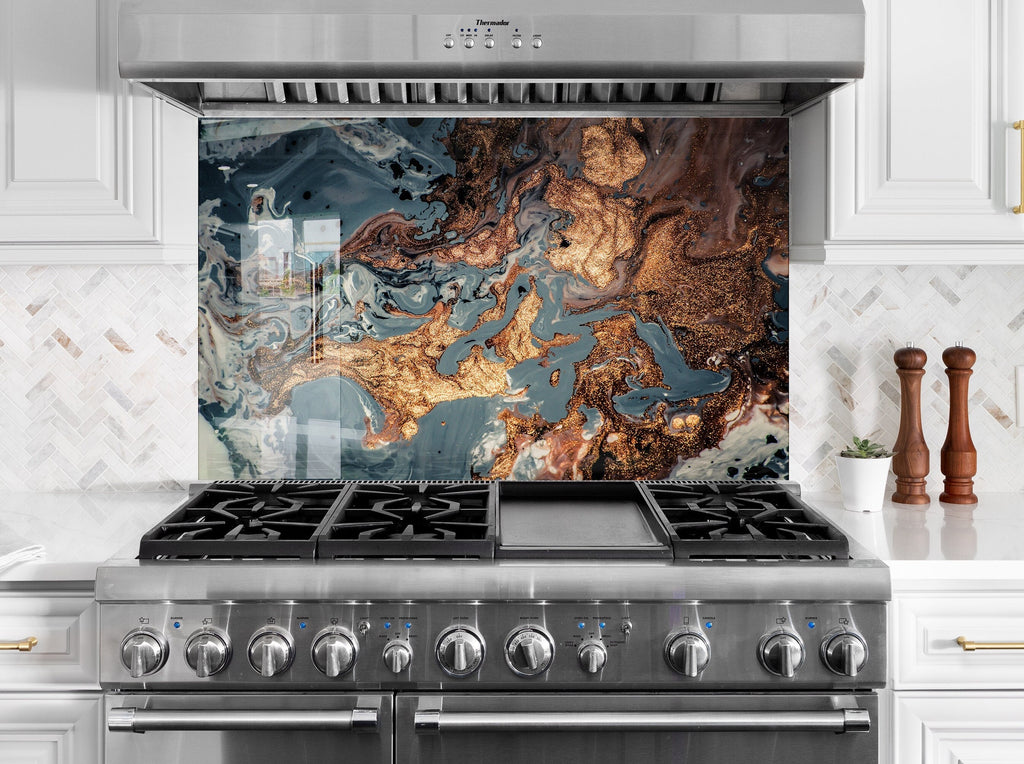 Abstract Tempered Glass Backsplash-BacksplashArtworks