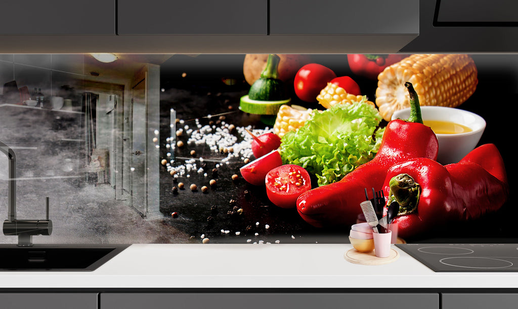 Farm Fresh Vegetable - Glass Kitchen Backsplash-BacksplashArtworks